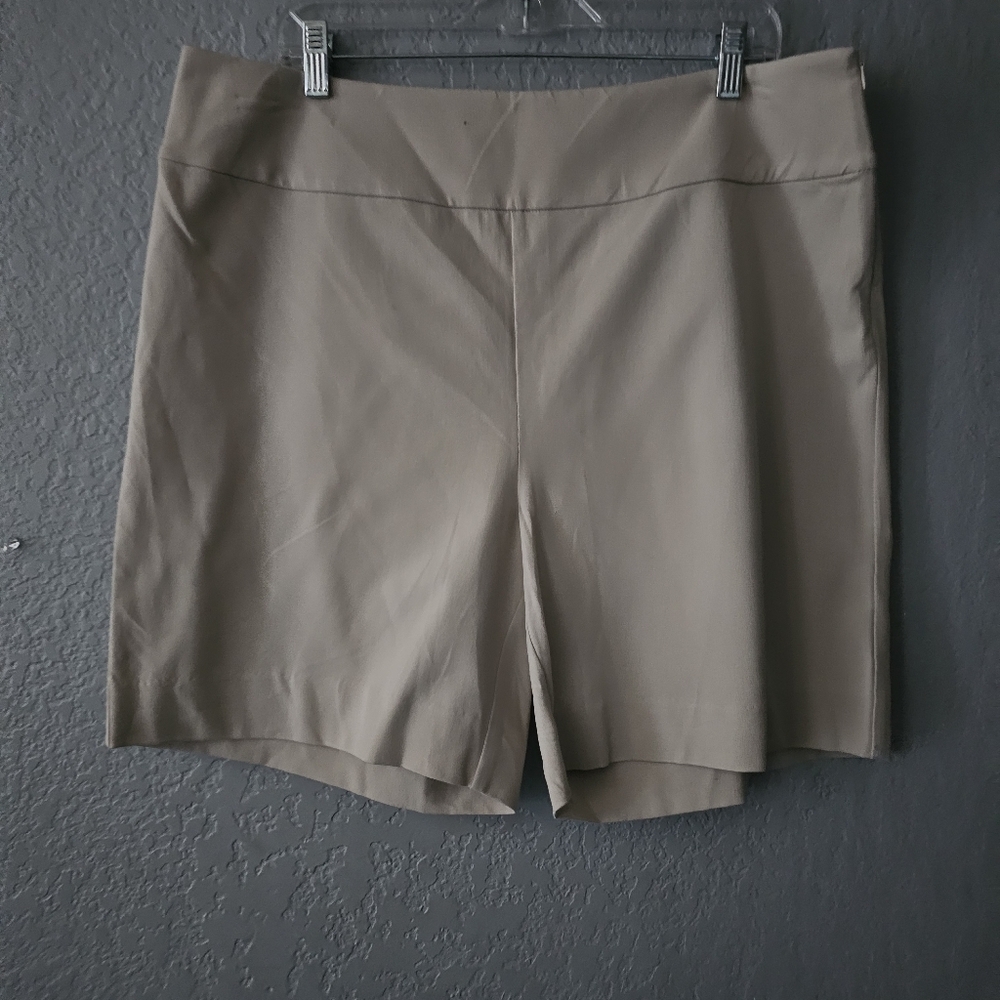 Boston Proper Women’s Flat Front Shorts Size 16 Cotton Stretch Classic Chic